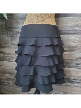 LuLu Alexander New York Black Tiered Ruffle Skirt Women's Size 6
